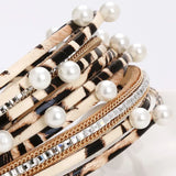 Multilayer PU Leather Bracelet with Magnet Buckle