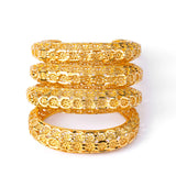 4pcs Dubai Ethiopian Arab Wedding Party Bangle African Jewelry Women