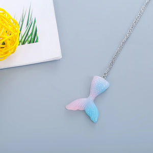 4pcs Colorful Mermaid Tail Necklace Fish Scale Charm for Girls