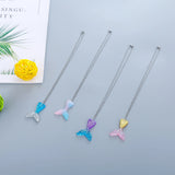 4pcs Colorful Mermaid Tail Necklace Fish Scale Charm for Girls