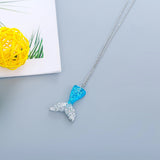 4pcs Colorful Mermaid Tail Necklace Fish Scale Charm for Girls