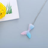 4pcs Colorful Mermaid Tail Necklace Fish Scale Charm for Girls