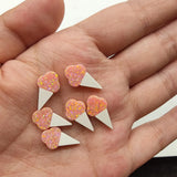 Op24 Pink Synthetic Opal Stone 9.5*17mm Ice Cream Shape Side Hole