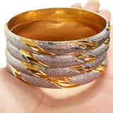 2-Tone Silver Dubai Bracelet Ethiopian Wedding African Gift
