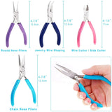4pcs Mini Round Nose Pliers Kit Chain Nose Pliers Copper Wire Clip Cutter
