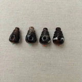 4pcs Natural Dzi Beads Carved Buddha Head Inlaid Turquoise Agate Bulk