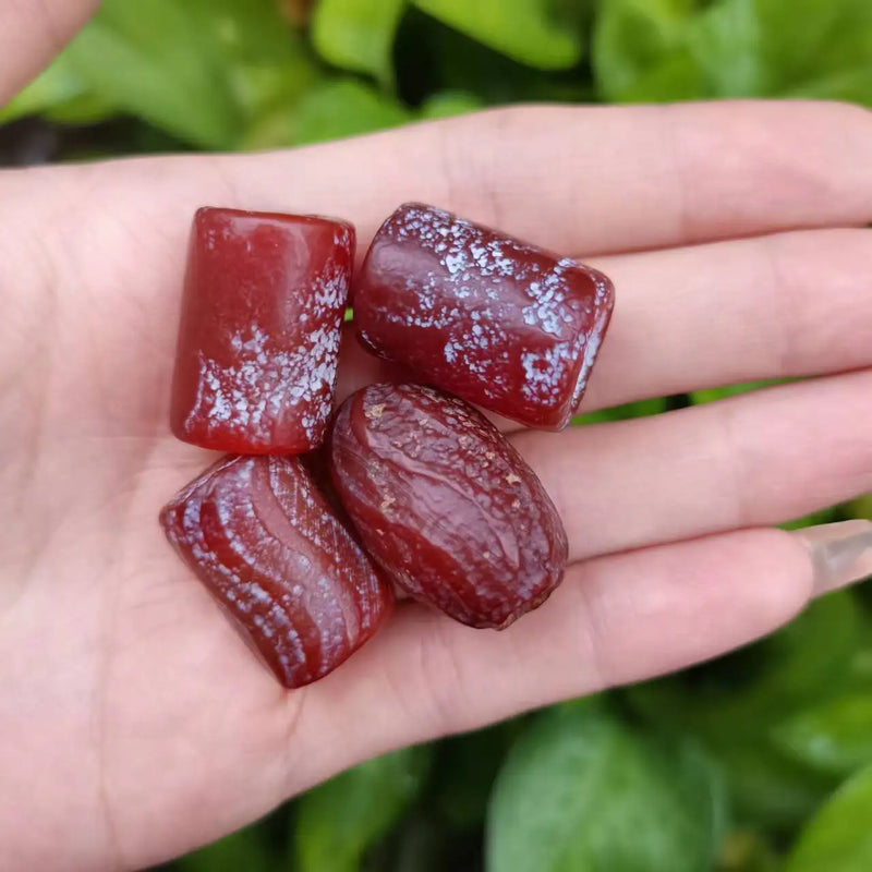 Natural Red Old Agate Dzi Ancient Beads Classic Horn Hole Precious Accessories