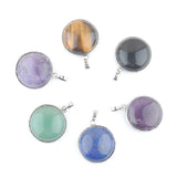 Natural Stone Dangle Pendants Tree of Life Round Beads Jewelry Gift