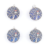 Natural Stone Dangle Pendants Tree of Life Round Beads Jewelry Gift