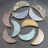 4pcs Natural Stone Crescent Moon Necklace Pendant Unisex Reiki Charms