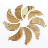 4pcs Natural Stone Crescent Moon Necklace Pendant Unisex Reiki Charms
