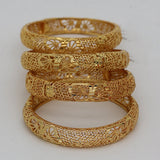 4pcs Saudi Arabic 24K Bracelets African Bangles Wedding Jewelry