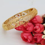 4pcs Saudi Arabic 24K Bracelets African Bangles Wedding Jewelry