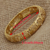 4pcs Saudi Arabic 24K Bracelets African Bangles Wedding Jewelry
