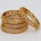4pcs Saudi Arabic 24K Bracelets African Bangles Wedding Jewelry
