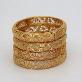 4pcs Saudi Arabic 24K Bracelets African Bangles Wedding Jewelry