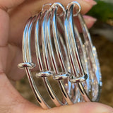 4pcs Silver Plated Adjustable Bracelets Hollow Bangles for Women