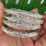 4pcs Silver Plated Adjustable Bracelets Hollow Bangles for Women