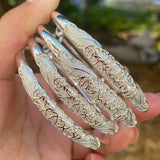 4pcs Silver Plated Adjustable Bracelets Hollow Bangles for Women