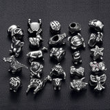 4pcs Stainless Steel 5mm Hole Slider Animal Beads Charms for Pando Bracelet