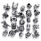 4pcs Stainless Steel 5mm Hole Slider Animal Beads Charms for Pando Bracelet