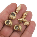 4pcs Stainless Steel Conch Beads Charms Pendant Connectors DIY Necklace Earrings