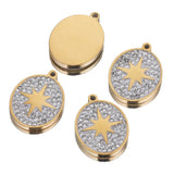 Stainless Steel Starlight Earring Charms Oval Pendant DIY Jewelry Making