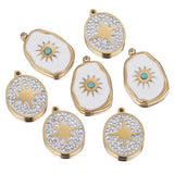 Stainless Steel Starlight Earring Charms Oval Pendant DIY Jewelry Making