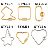 4pcs Stainless Steel Star Screw Clasps DIY Jewelry Making Chain Lock Hook