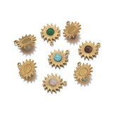 4pcs Stainless Steel Sun Flower Charms Natural Stone Pendants for DIY Jewelry