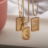 4pcs Stainless Steel Sun Moon Charms Pendant for DIY Jewelry