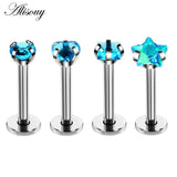 4pcs Stainless Steel Tragus Earrings Crystal Cartilage Ear Stud Piercings