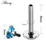 4pcs Stainless Steel Tragus Earrings Crystal Cartilage Ear Stud Piercings