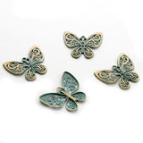 4pcs Verdigris Butterfly Flower Charms Pendant DIY Necklace Wind Chime Jewelry