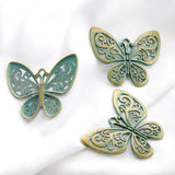 4pcs Verdigris Butterfly Flower Charms Pendant DIY Necklace Wind Chime Jewelry