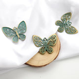 4pcs Verdigris Butterfly Flower Charms Pendant DIY Necklace Wind Chime Jewelry
