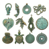 Vintage Patina Bronze Round Pendant Charms For Necklace Jewelry Making