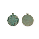 Vintage Patina Bronze Round Pendant Charms For Necklace Jewelry Making
