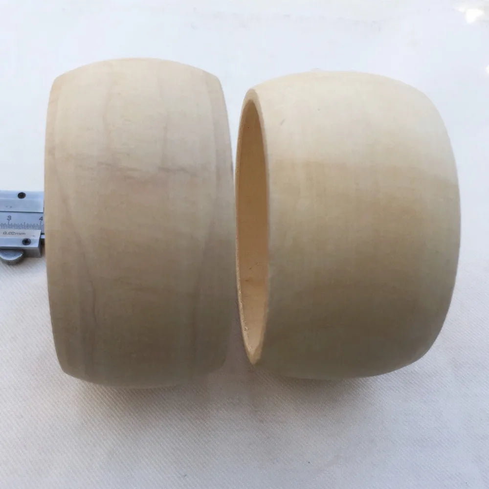 4pcs Unfinished Wooden Bangle Bracelet For Women Gift
