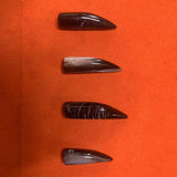 4pcs Agate Beads Wolf Tooth Shape Brown Taki DIY