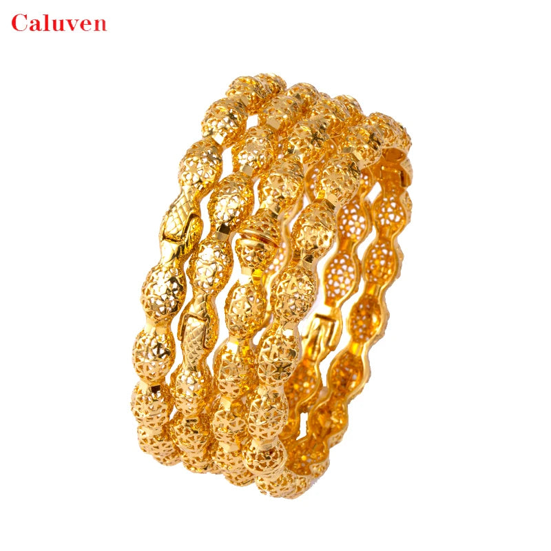 4pcs Women's Wedding Bracelets Dubai Ethiopian Bangles Middle East African