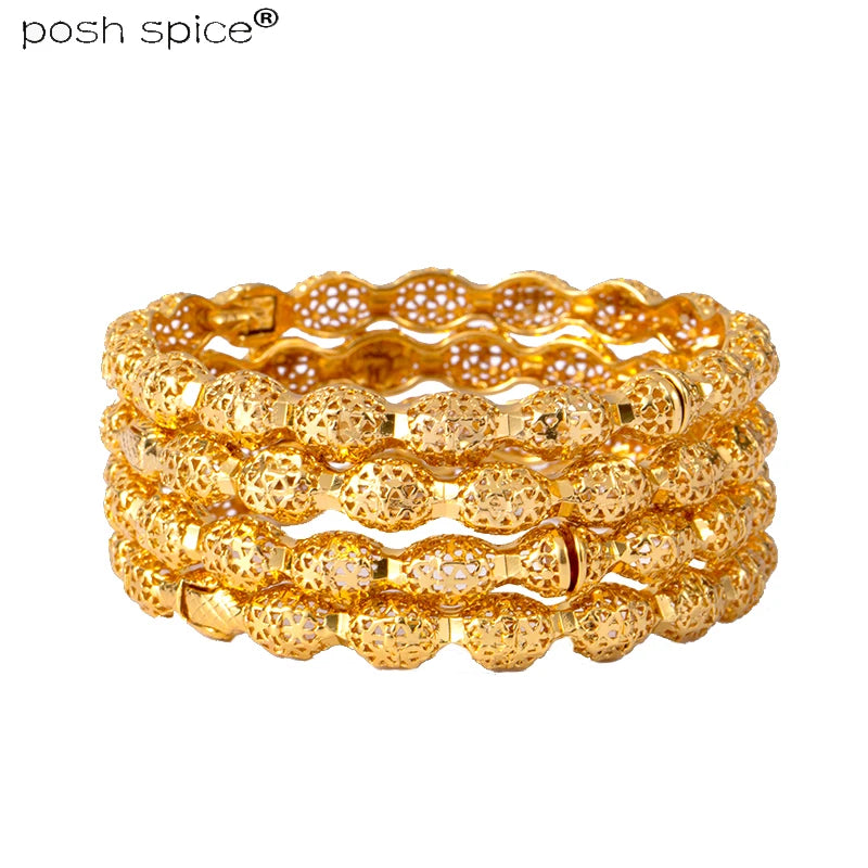 4pcs Dubai Wedding Jewelry Ethiopian Bangles & Bracelets