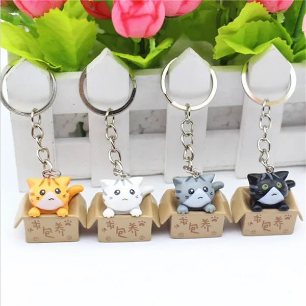 Random Mixed Style Cat Key Rings Chains for Bag Car Keychain