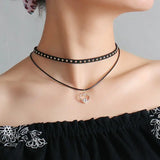 4pcs/lots Choker Necklace Leather Jewelry for Women