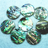 4pcs 28mm Round Abalone Shell Pendants for DIY Jewelry Making