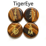 4pcs Reiki Healing Stone 5x25mm 10Colors Symbols of Religion No Hole