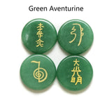 4pcs Reiki Healing Stone 5x25mm 10Colors Symbols of Religion No Hole
