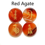 4pcs Reiki Healing Stone 5x25mm 10Colors Symbols of Religion No Hole