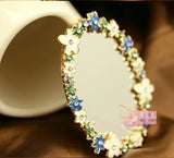 4pcs Ellipse Flower Mirror Cell Phone DIY Alloy Decoration