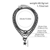 Halloween Gothic Necklace Heart Star Pendant Multilayer Chains Collares